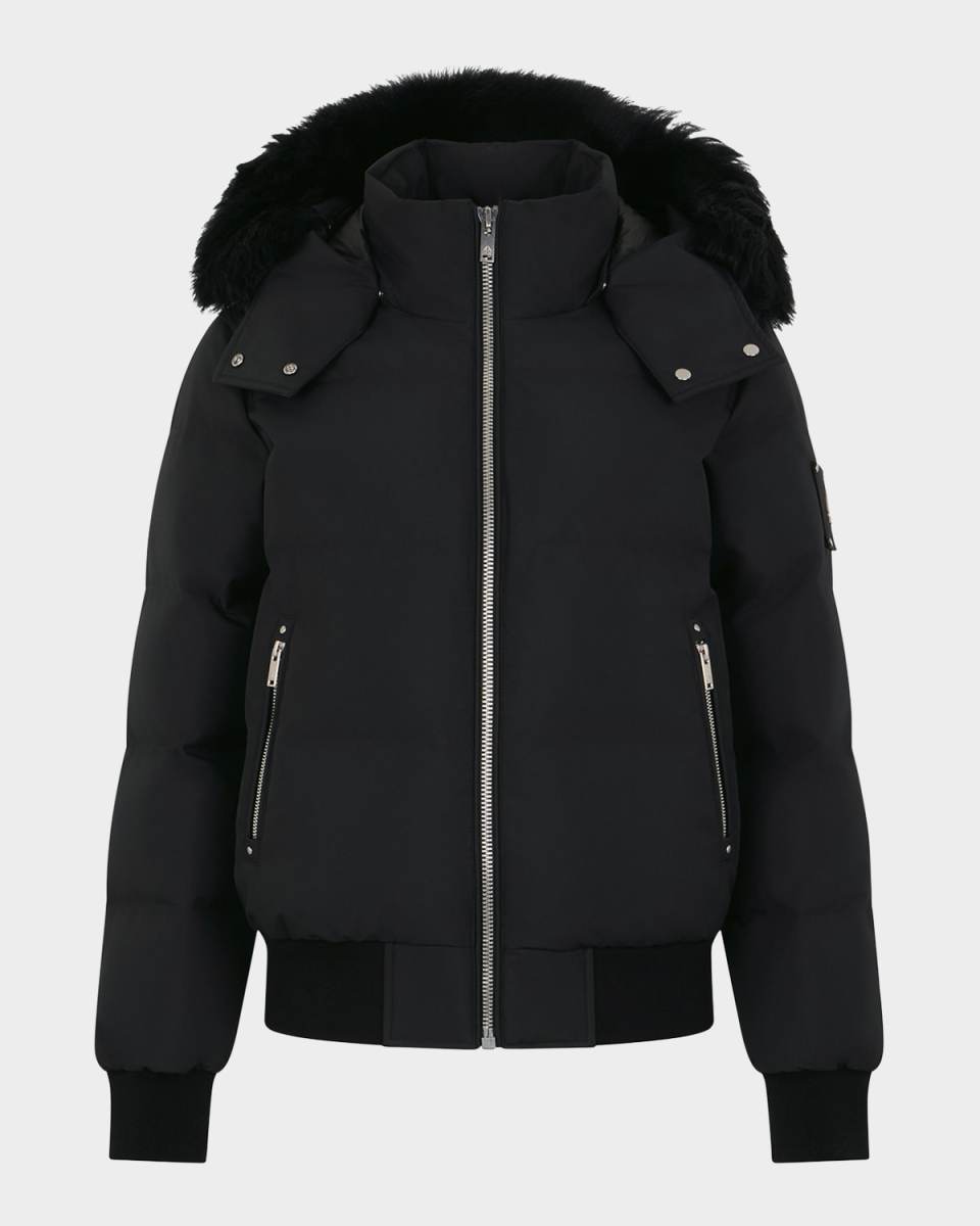 Cloud Down Bomber Jacket with Shearling Trim